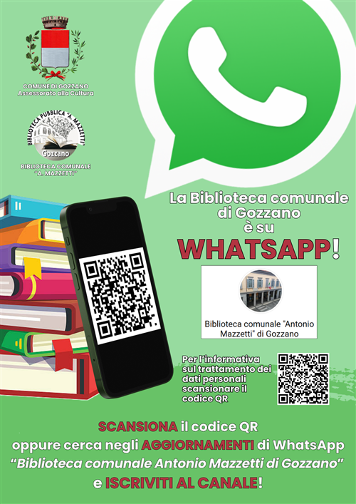 Canale WhatsApp della Biblioteca comunale "Antonio Mazzetti"