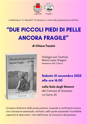 Presentazione del libro "Due piccoli piedi di pelle ancora fragile"