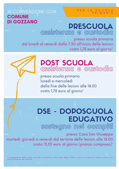 Iscrizione al servizio pre e post scuola e DSE educativo per l'A.S. 2026/2027